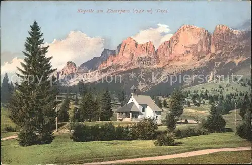 Welschnofen Suedtirol Kapelle am Karerpass Dolomiten Kat. Nova Levante