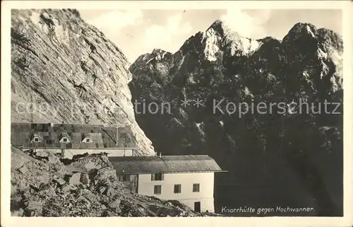 Knorrhuette Blick gegen Hochwanner Kat. Garmisch Partenkirchen