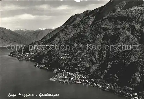 Gambarogno TI Lago Maggiore Alpenpanorama Fliegeraufnahme Kat. Gambarogno