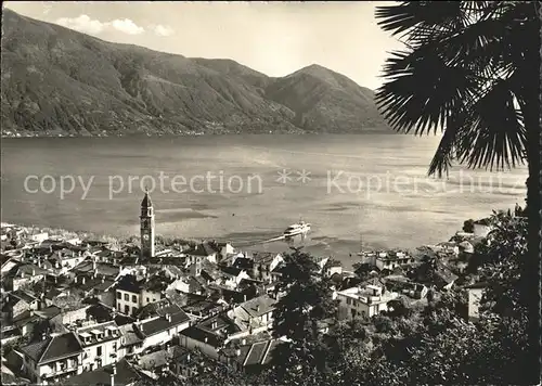 Ascona TI Ortsansicht mit Kirche Laggo Maggiore Palme / Ascona /Bz. Locarno