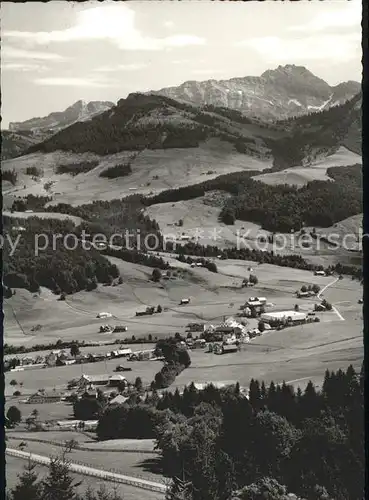 Urnaesch AR Panorama mit Blick zum Saentis Appenzeller Alpen Kat. Urnaesch