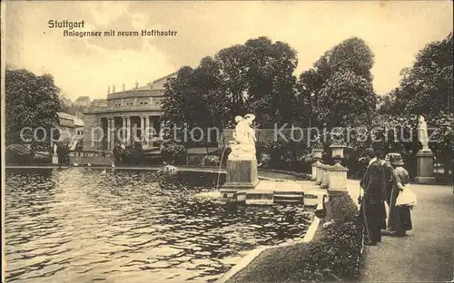 Stuttgart Anlagensee neue Hoftheater Kat. Stuttgart