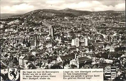 Stuttgart Blick zum Birkenkopf Gedicht Kat. Stuttgart