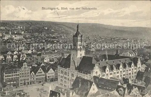 Stuttgart total Blick von Stiftskirche Kat. Stuttgart