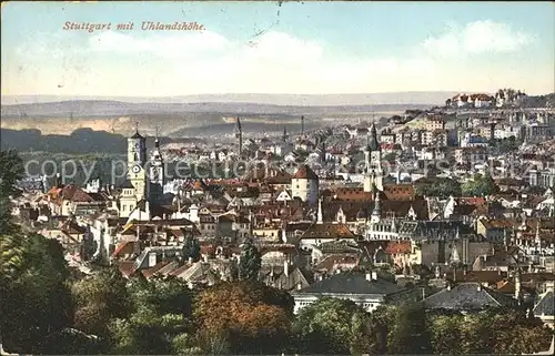 Stuttgart Panorama mit Uhlandshoehe Kat. Stuttgart