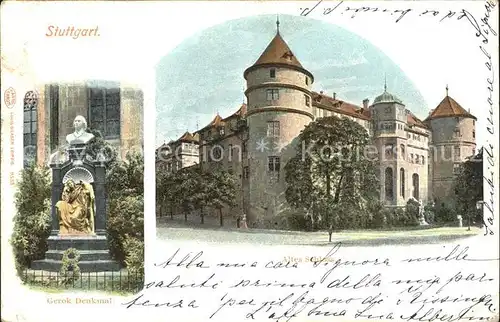 Stuttgart Gerok Denkmal Altes Schloss Kat. Stuttgart