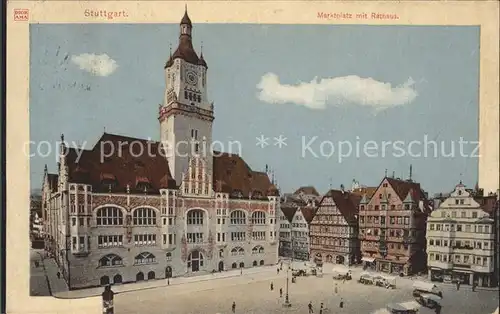 Stuttgart Marktplatz mit Rathaus Kat. Stuttgart