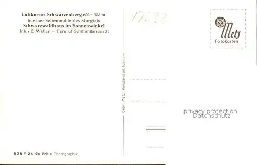 Schwarzenberg Murgtal Fliegeraufnahme Schwarzwaldhaus im Sonnenwinkel Kat. Baiersbronn