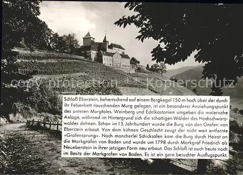 Schloss Eberstein Geschichte Kat. Gernsbach