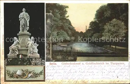 Tiergarten Berlin Goethedenkmal und Goldfischteich / Berlin /Berlin Stadtkreis