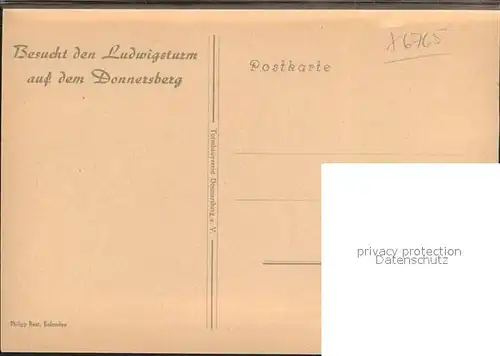 Donnersberg Urkunde Ludwigstrumbesuch Kat. Dannenfels