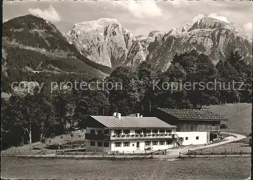 Schoenau Berchtesgaden Haus Magerlponn mit Kehlstein Goell und Brett