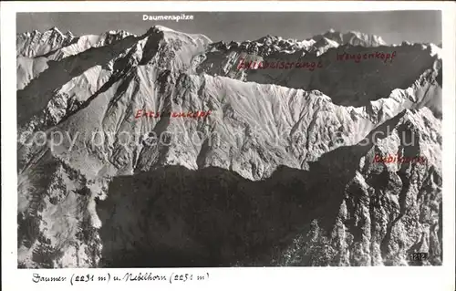 Nebelhorn mit Daumenspitze und Entschenkopf Kat. Oberstdorf