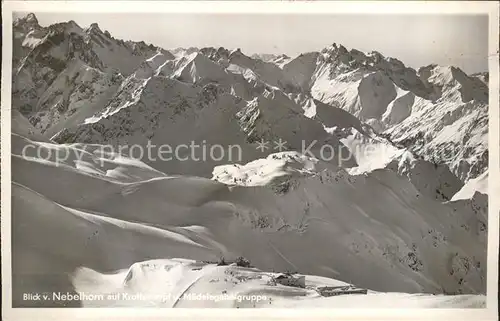 Nebelhorn mit Krottenkopf und Maedelgabelgruppe Kat. Oberstdorf