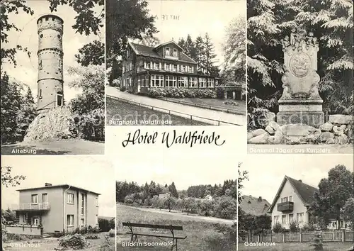 Waldfriede Bad Sobernheim Alteburg Berghotel Denkmal Jaeger aus Kurpfalz Gaestehaus Soonwald Gaestehaus / Bad Sobernheim /Bad Kreuznach LKR