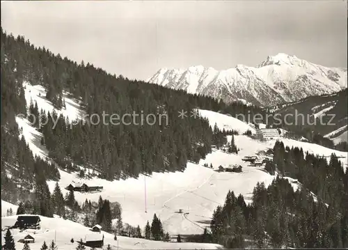 Schwende Riezlern Kleinwalsertal mit Entschenkopf und Rubihorn Kat. Mittelberg Vorarlberg