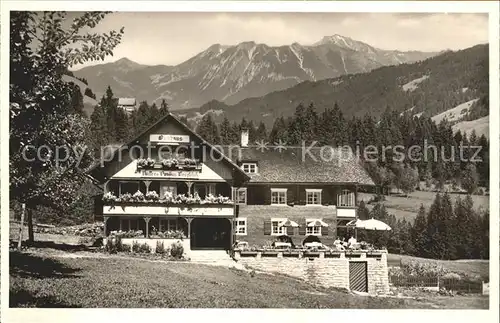 Schwende Riezlern Kleinwalsertal Gasthaus Cafe Bergblick Schnippenkopf Entschenkopf Rubihorn Kat. Mittelberg Vorarlberg