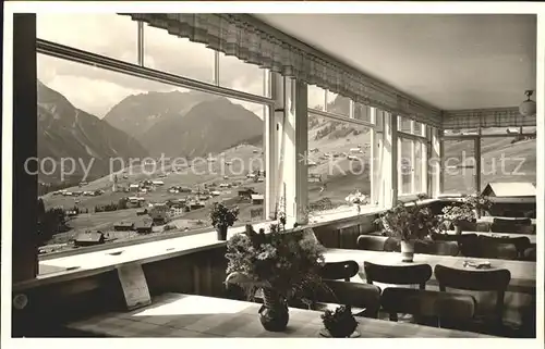 Hirschegg Kleinwalsertal Vorarlberg Waldemar Petersen Haus Terrassenausblick Hirschberg Widderstein Kat. Mittelberg