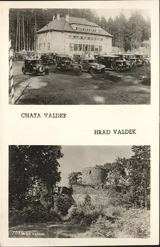 Chata Valdek Hrad Valdek Burg Autos Kat. Tschechische Republik