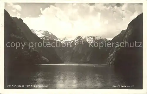 Foto Zeitz F.G. Nr. 101 Koenigssee Malerwinkel  Kat. Berchtesgaden