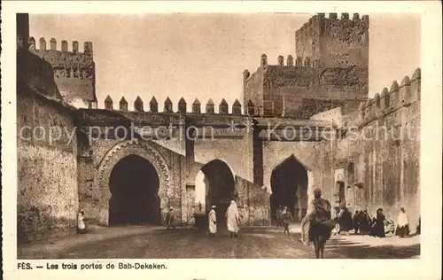 Fes Les trois portes de Bab Dekaken Kat. Marokko