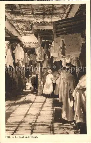 Fes Le souk aux tissus Kat. Marokko