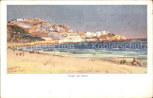 Tanger Tangier Tangiers von Osten Kuenstlerkarte Nr. 20 B. Richter / Marokko /