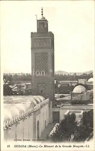 Oudjda Le Minaret de la Grande Mosquee Kat. Marokko