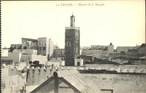 Tanger Tangier Tangiers Minaret de la Mosquee / Marokko /