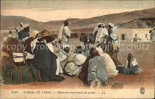 Marokko Maroc Scenes et Types Marocains marchands grains Kat. Marokko