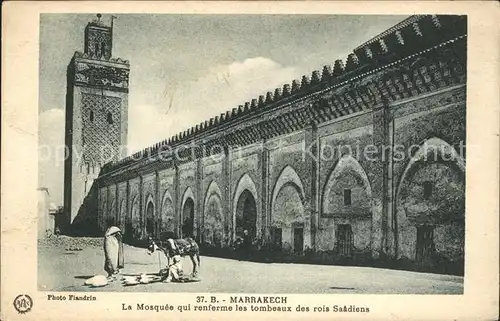 Marrakech Marrakesch Masquee renferme les tombeaux des rois Saadiens Kat. Marokko