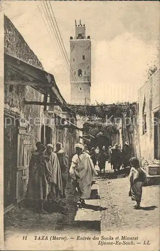 Taza Maroc Entree Souks Minaret Djama Es Souk Kat. Marokko