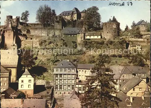 Monschau Montjoie Blick auf die Burg Kat. Monschau