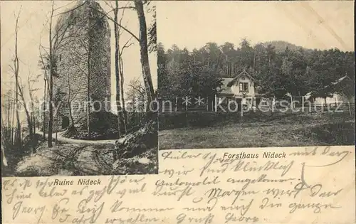 Nideck Ruine Nideck Forsthaus Nideck Kat. Oberhaslach