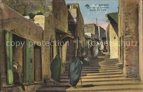 Sousse Rue de la Casbah Souk El Caid Kat. Tunesien