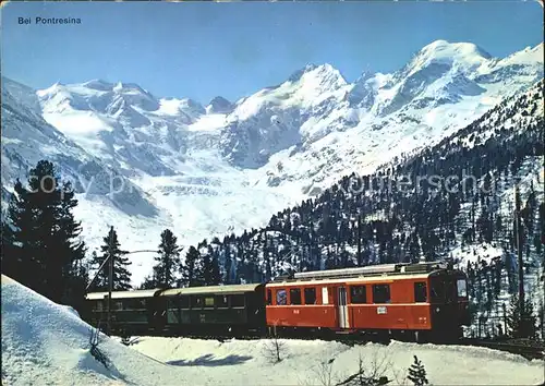 Berninabahn Pontresina Morteratschgletscher Bellavista Piz Bernina Kat. Eisenbahn