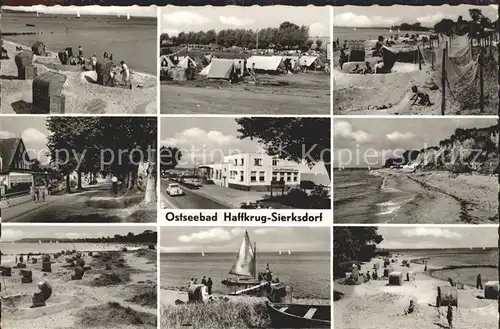 Haffkrug Ostseebad Sierksdorf Strand Camping Strassenpartie Steilufer Segelboot