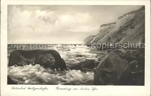 Heiligenhafen Ostseebad Brandung am hohen Ufer Kat. Heiligenhafen