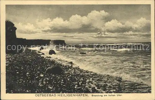 Heiligenhafen Ostseebad Brandung am hohen Ufer Kat. Heiligenhafen