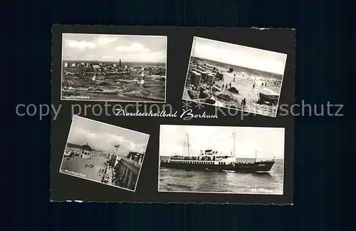 Borkum Nordseebad Fliegeraufnahme Strand Musikpavillon MS Hannover