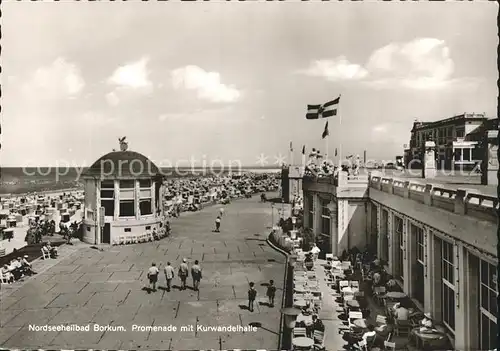 Borkum Nordseebad Promenade mit Kurwandelhalle