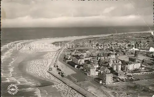 Borkum Nordseebad Fliegeraufnahme Strand und Ort