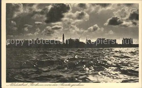 Borkum Nordseebad Blick von der Seeseite