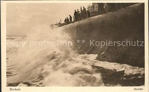 Borkum Nordseebad Sturmflut