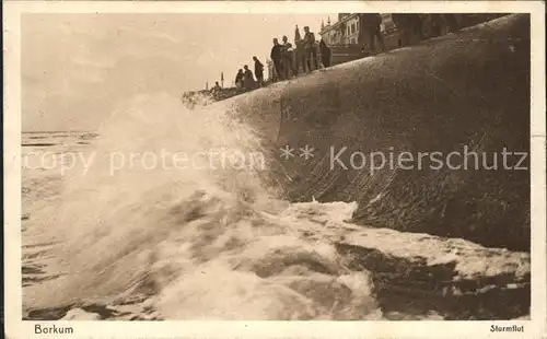 Borkum Nordseebad Sturmflut