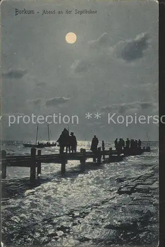 Borkum Nordseebad Abend an der Segelbuhne