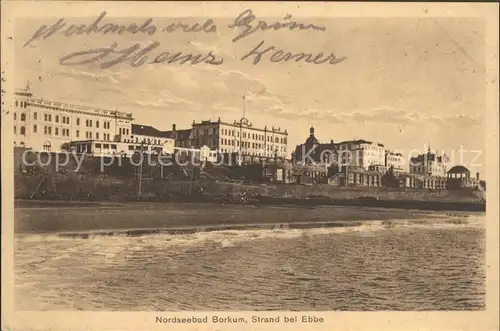 Borkum Nordseebad Strand bei Ebbe