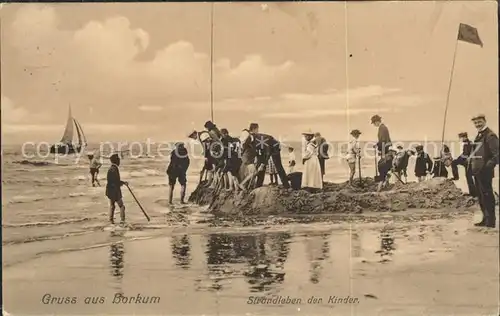 Borkum Nordseebad Strandleben der Kinder