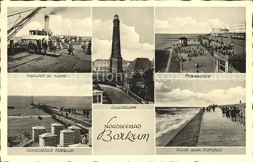 Borkum Nordseebad Ankunft Hafen Leuchtturm Promenade  / Borkum /Leer LKR