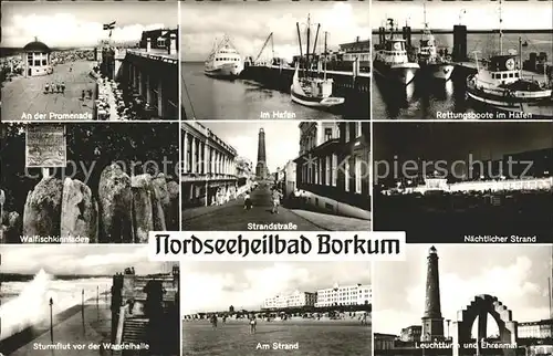 Borkum Nordseebad Rettungsboote Hafen Leuchtturm Strand  / Borkum /Leer LKR